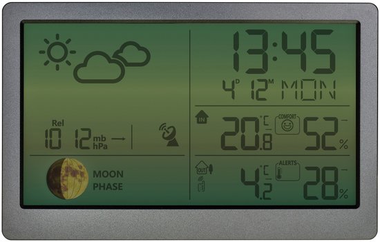 Station météo TFA Luna Sky - avec capteur extérieur et rétroéclairage