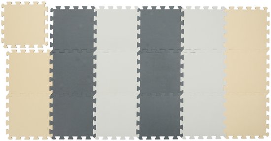 Tapis Puzzle Mousse pour Bébé, Tapis d'eveil Bebe 18 pièces, Chambre de Jeu pour Enfants, 30 x 30 cm, Gris et Blanc, Épaisseur 1 cm (Gris 18PC Tapis Puzzle Mousse pour Bébé, Tapis d'eveil Bebe 18 pièces, Chambre de Jeu pour Enfants, 30 x 30 cm, Gris et Blanc, Épaisseur 1 cm (Gris 18PC