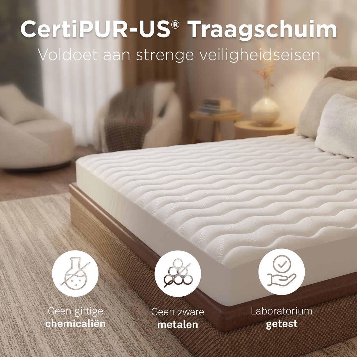 CozySense® Topper Matras 160x200 - Matras Topper - Topmatras - Topdekmatras - 3 Comfortlagen - Ademend Eierdoos Gel-Infused Traagschuim - 3 cm - 360° Hold Elastieken thumbnail 6