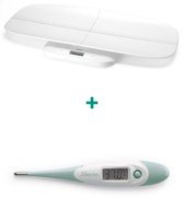 Alecto Baby Gezondheid Bundel - Digitale Baby Weegschaal tot 150kg met Groeimeter - Set met digitale Thermometer