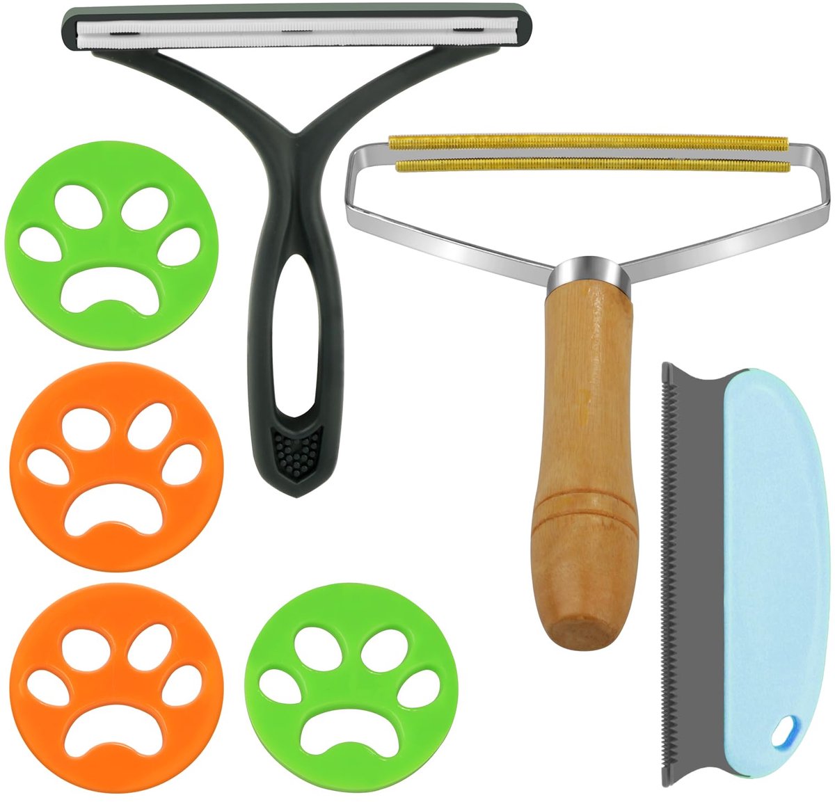 Azomor® Complete set van zeven dierenhaarverwijderaars voor kleding en meubels