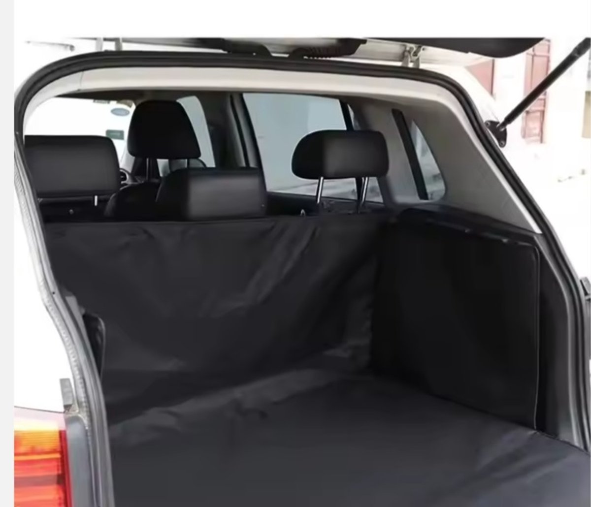 Universele kofferbakhoes, kofferbakbescherming, Polyester, extra dik, waterafstotend en onderhoudsvriendelijk, ideale autodeken voor honden, zwarte kofferbakmat met bumperbescherming (zwart), honden deken, vuil bescherming. Sjtoer