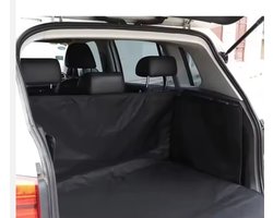 Universele kofferbakhoes, kofferbakbescherming, Polyester, extra dik, waterafstotend en onderhoudsvriendelijk, ideale autodeken voor honden, zwarte kofferbakmat met bumperbescherming (zwart), honden deken, vuil bescherming. Sjtoer