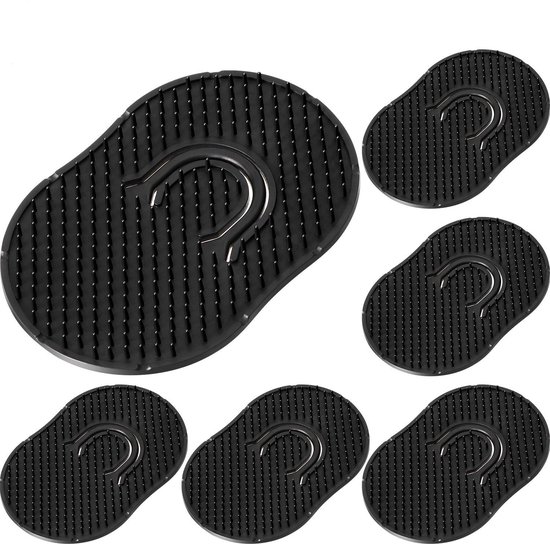 6-pack, zachte en draagbare pocketpalmkam, shampookam, massagekam, hoofdhuidmassageborstel (zwart)