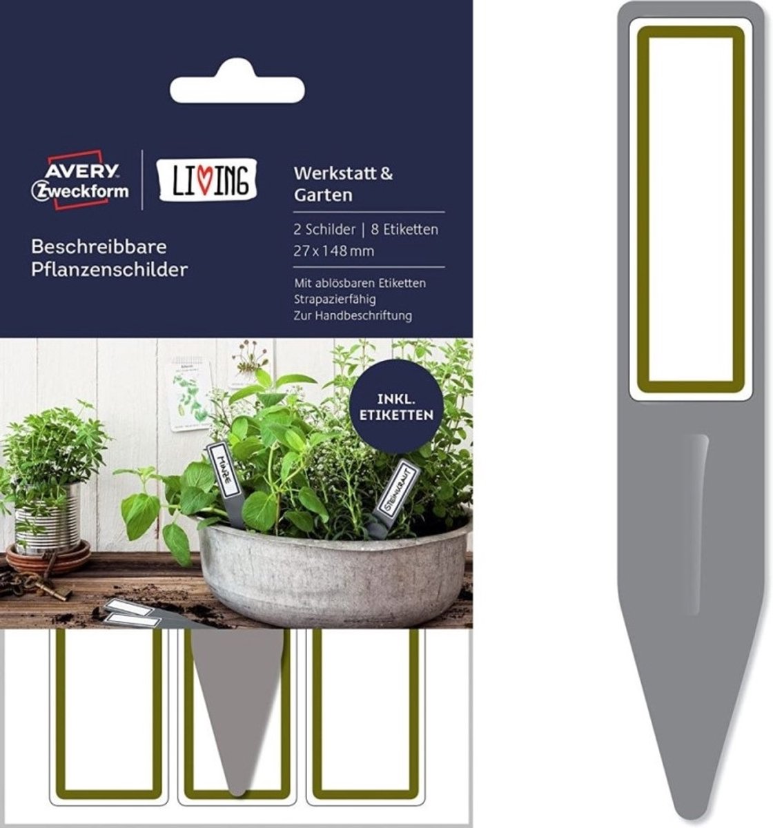 LIVING 2x Beschrijfbare Plantenlabels Hoog