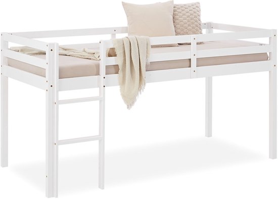 Lit mezzanine Homestyle4u - 90x200 cm - Wit