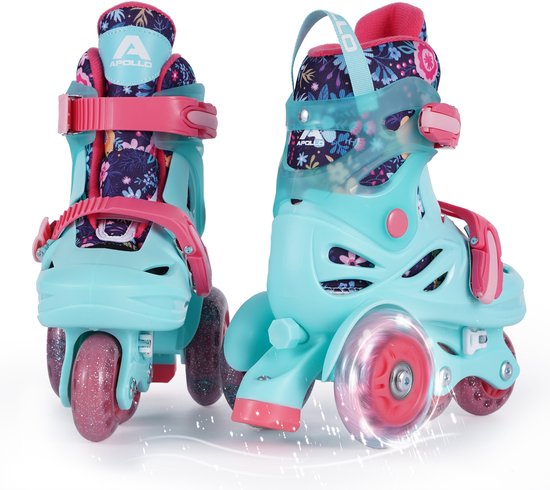 Apollo Kids My 1st Skates Adjustable - Patins à roulettes réglables pour enfants, taille 26-30, patins à roulettes pour filles et garçons, idéal pour les débutants, patins à roulettes d'entraînement avec double frein