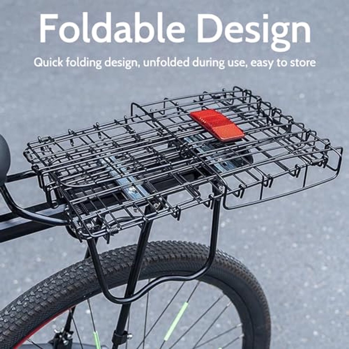 Opvouwbare Fietsmand Achter - Stalen Mand met Reflecterend Bord en Ruime Capaciteit
