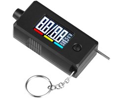AUTO Digitale Bandenspanningsmeter &; Profieldieptemeter 2-in-1 – LCD Verlicht Display tot 100 PSI & 15mm – Nauwkeurige Meting in 4 Drukeenheden – Auto, Motor, Fiets & Truck – Inclusief Sleutelhanger – Zwart