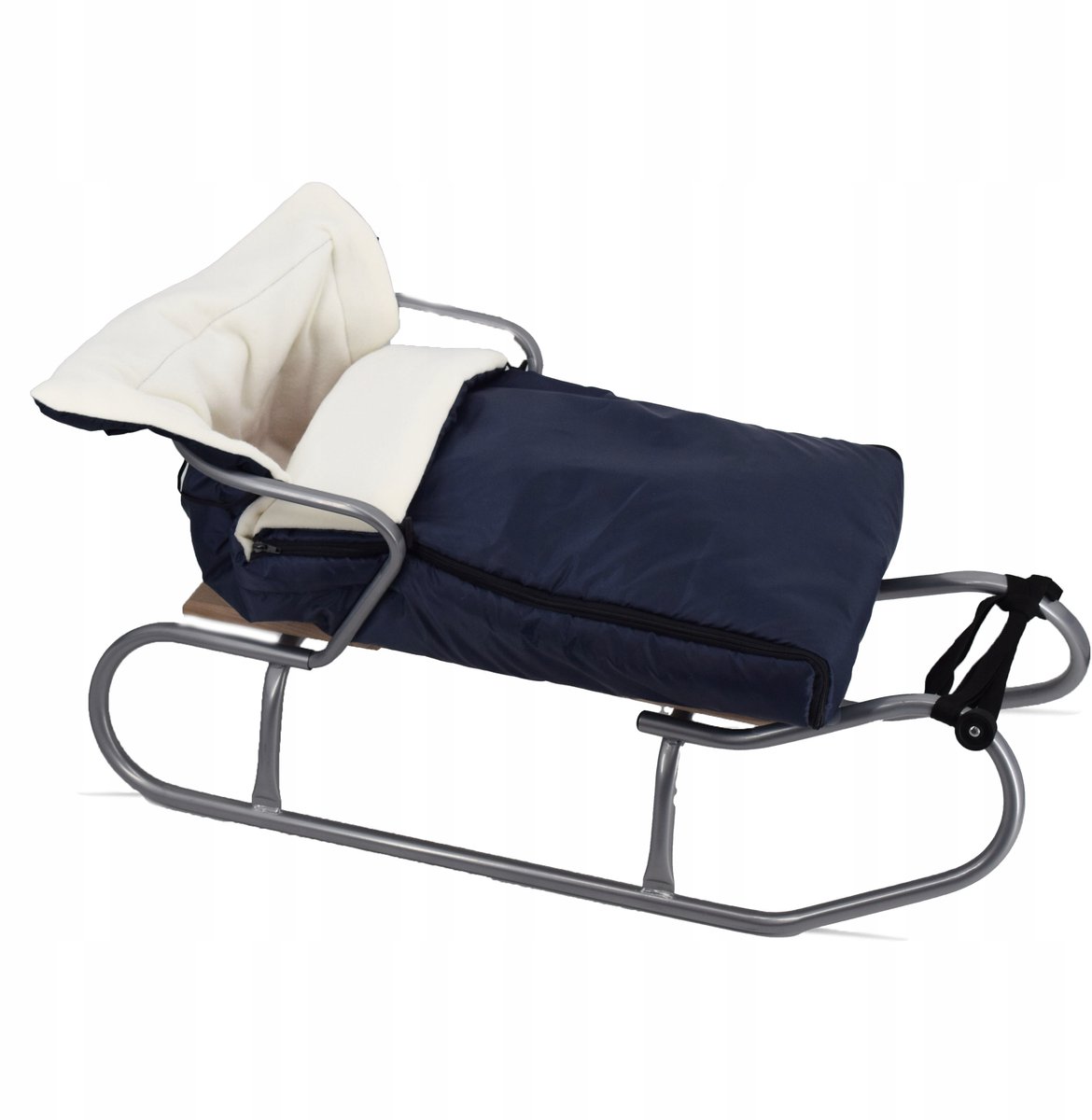 Metalen Slee Classic met Rugleuning en Slaapzak - Diverse Kleuren