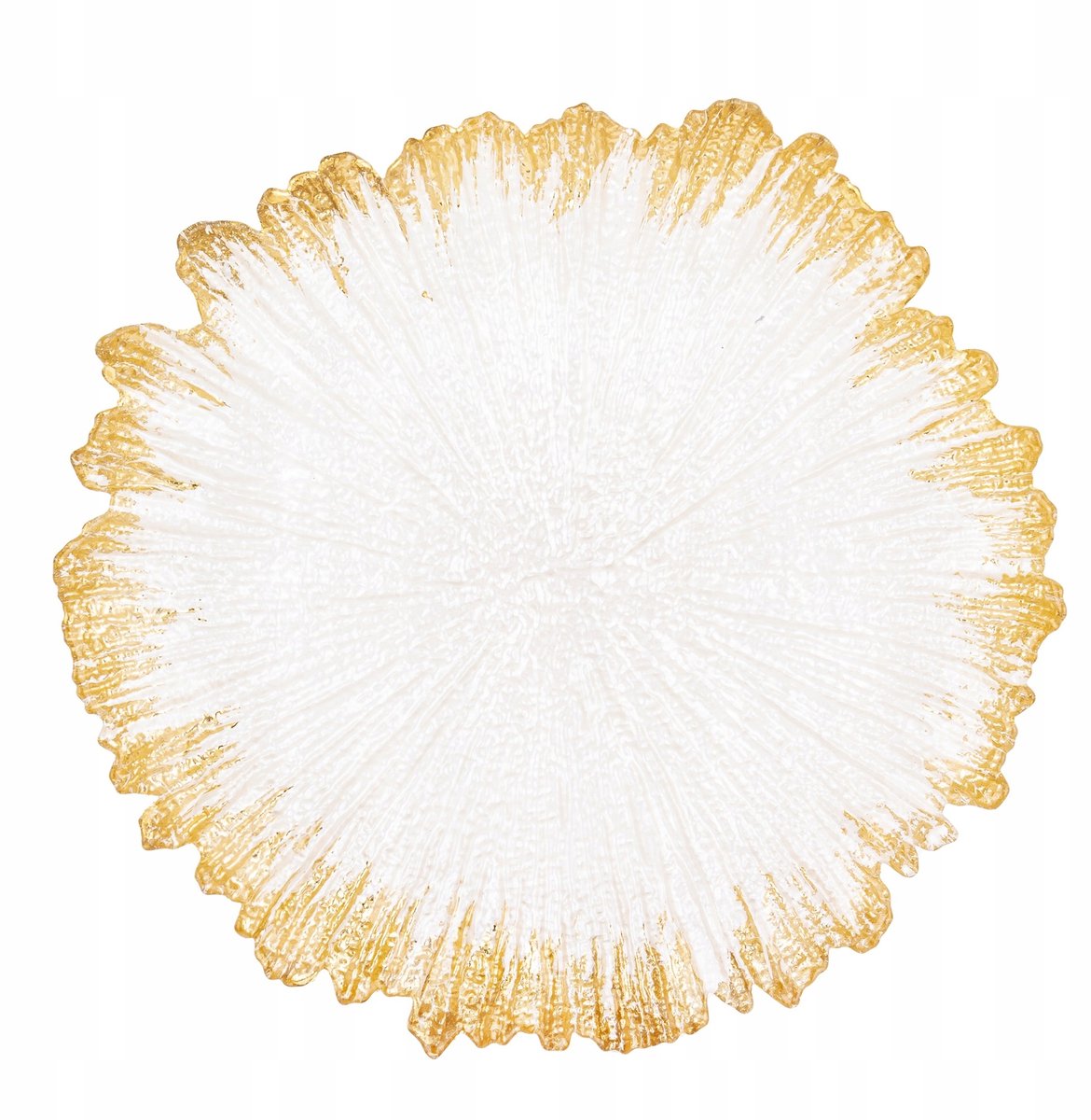 Glamour Gouden Decoratieve Schaal - Wit Glas