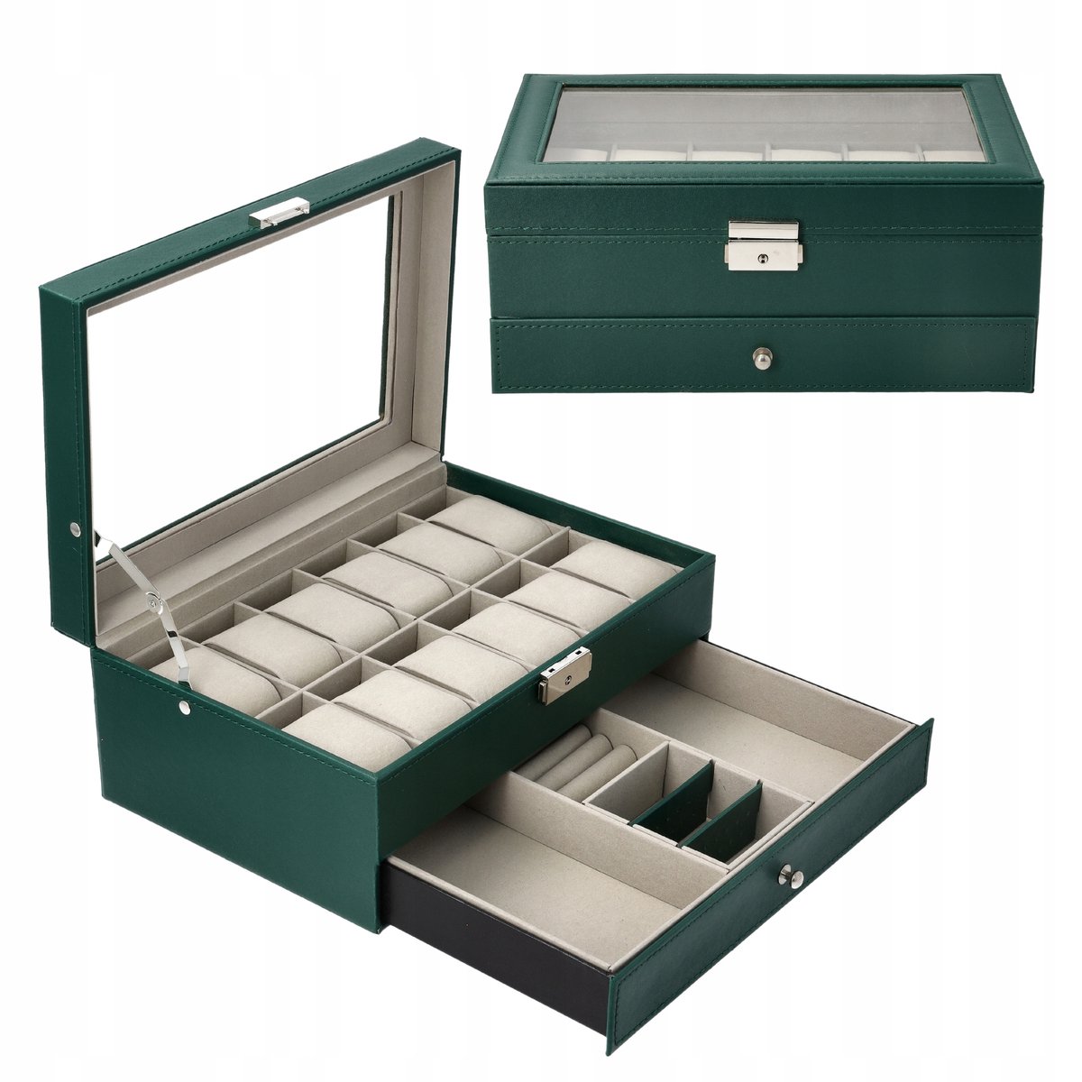Luxe Horloge Sieraden Organizer Case met 12 Vakken