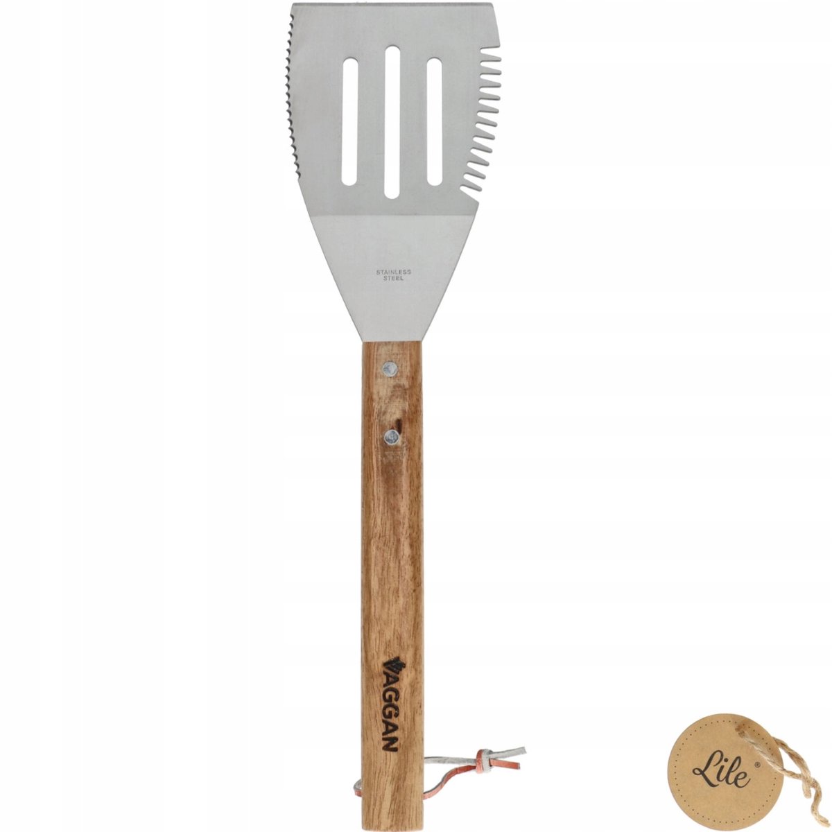 Roestvrijstalen Grillspatel met Houten Handvat - 41,5 cm