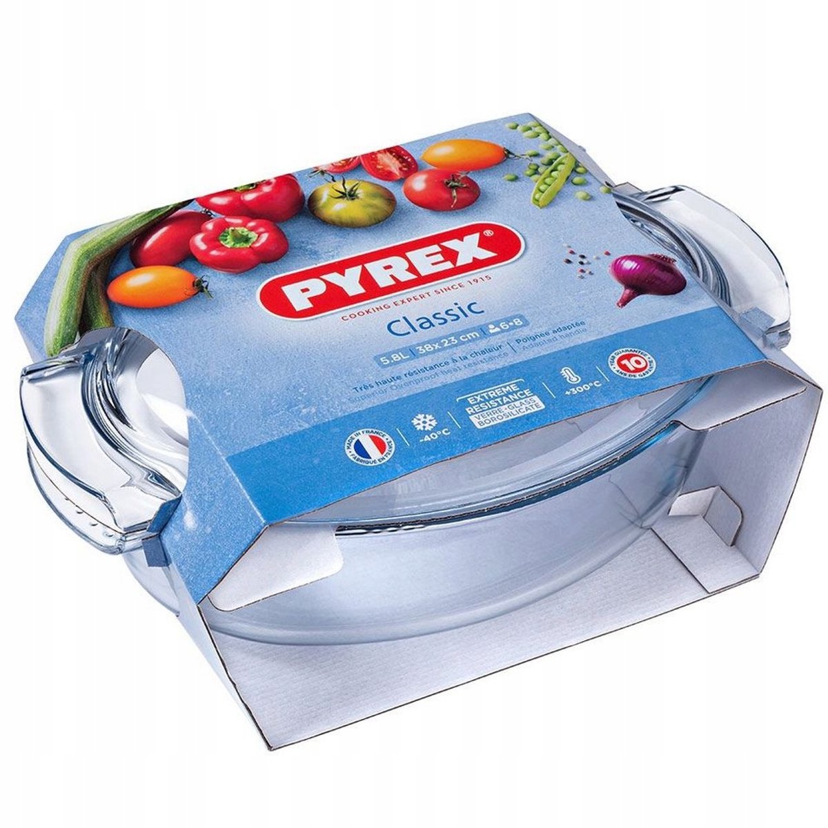 Pyrex Essentials Ovenschaal met Deksel 5.8L - Hittebestendig Borosilicaatglas