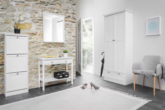 Armoire Landwood 80cm avec 2 portes - blanc - Finori - Armoires de chambre à coucher - Blanc - MDF|Panneaux de particules - Armoires de chambre à coucher