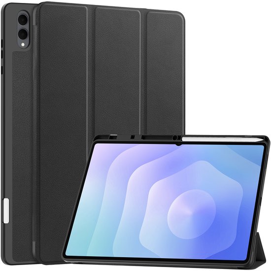 Hoesje - Geschikt voor Samsung Galaxy Tab S11 Ultra - Dun & Stevig - Hard Cover Case - Trifold Bookcase Hoes - Met Uitsparing Geschikt voor S Pen - Hardcover Book - Tablethoes - Zwart
