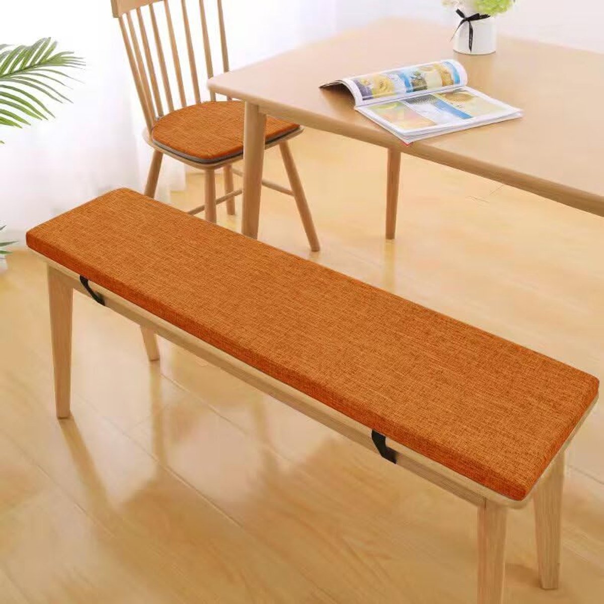 Wasbaar 5 cm dik zitkussen voor buiten en binnen - groot formaat 160 x 35 cm