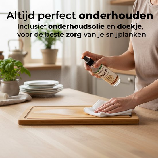 Ensemble de planches à découper en Bamboe CasaCucina - Juice Groove - Avec support - 3 pièces - Planche de service - Avec huile d'entretien - Bois