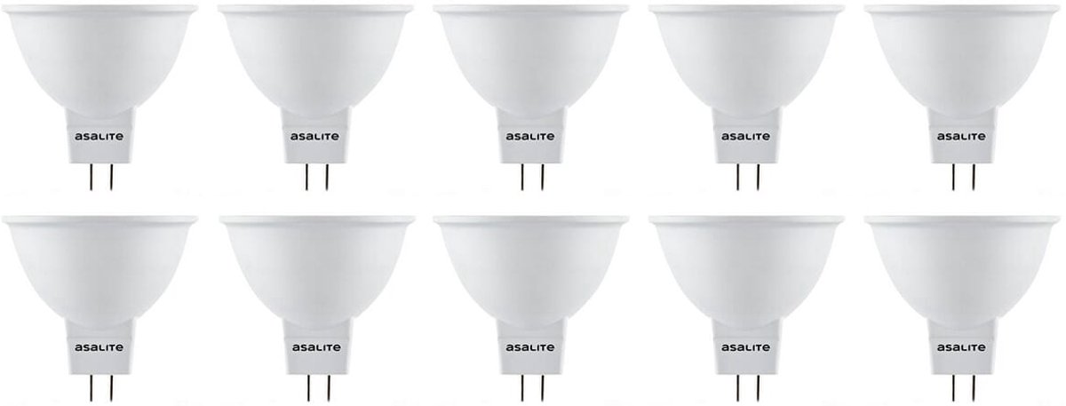 Asalite LED Lamp MR16 GU5.3 Fitting - 5W = 39W - 400 Lumen - 3000K Warm Wit Licht - Niet Dimbaar - 12V - 10 stuks