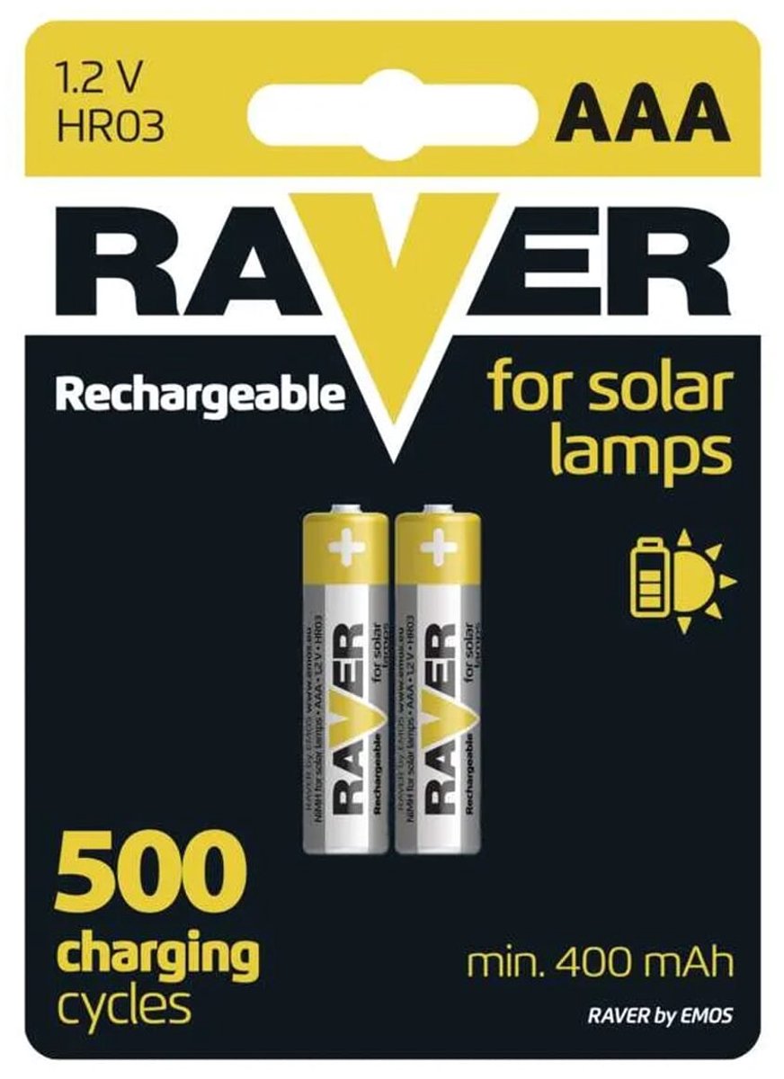 Raver Oplaadbare Batterijen AAA - Penlite HR03 - 1.5V - Blister van 2 stuks
