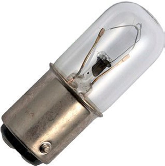Lampe de signalisation Ba15d 12 V 15 W - 1 250 mAh - À l'unité - Lampe à incandescence T16 Ø 16 mm - 45 mm - 2 500 K - Dimmable