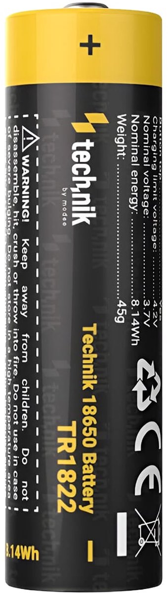 Technik Oplaadbare Lithium Batterij - Li-ion - 18650 / TR1822 - 2200mAh - 3.7V