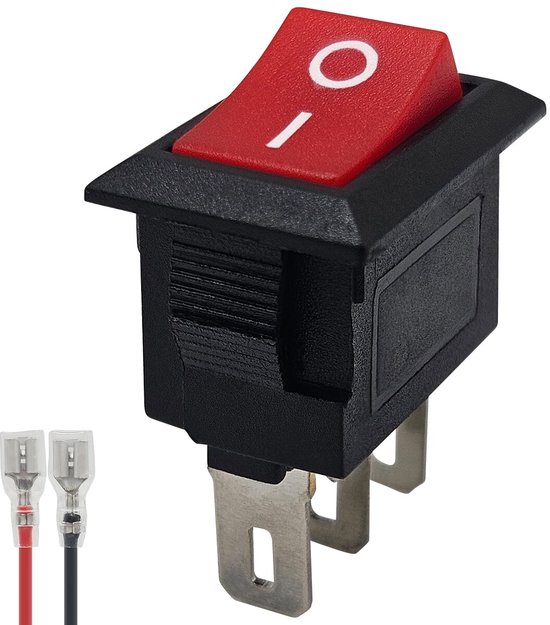 Interrupteur à Bascule Lumineux 250V 16A - Bouton Rouge LED KCD4 - Neuf