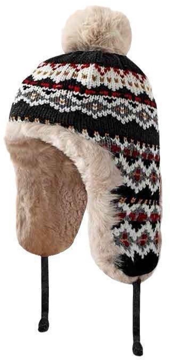 Winter gebreide muts voor dames met oorkleppen en pompon - Winddichte gebreide muts - Warm en stijlvol voor skiën, snowboarden en fietsen - Warmte en koudebescherming voor dames en meisjes