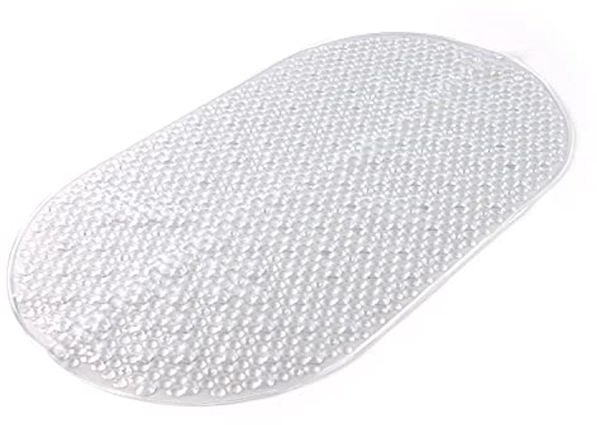 Antislip badkuipmat met zuignappen - transparant, 39 x 69 cm, machinewasbaar, duurzaam design