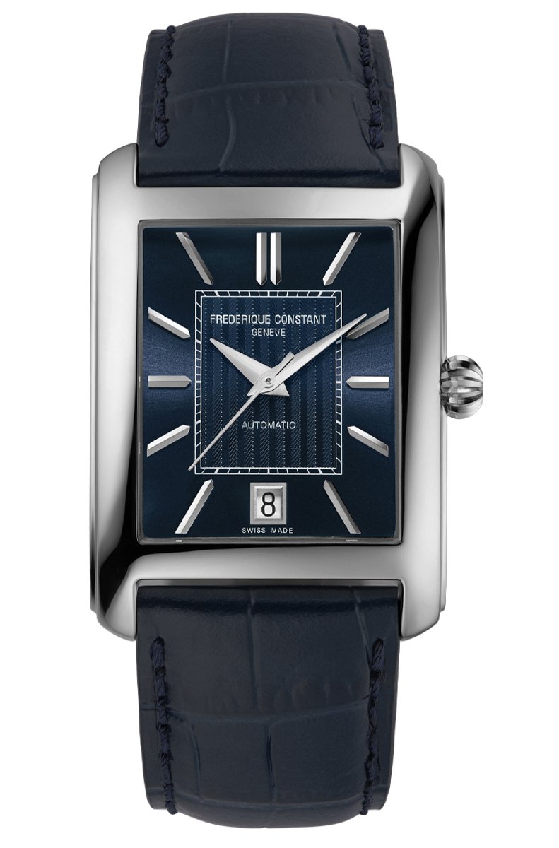 Frédérique Constant Carrée FC-303N4C26 Horloge - Leer - Blauw - Ø 32 mm