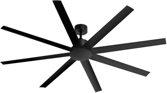 Plafondventilator Stil 40W Zwart Ø183cm XXL Zomer Winterfunctie Timer Afstandsbediening Binnengebruik 30-40m²
