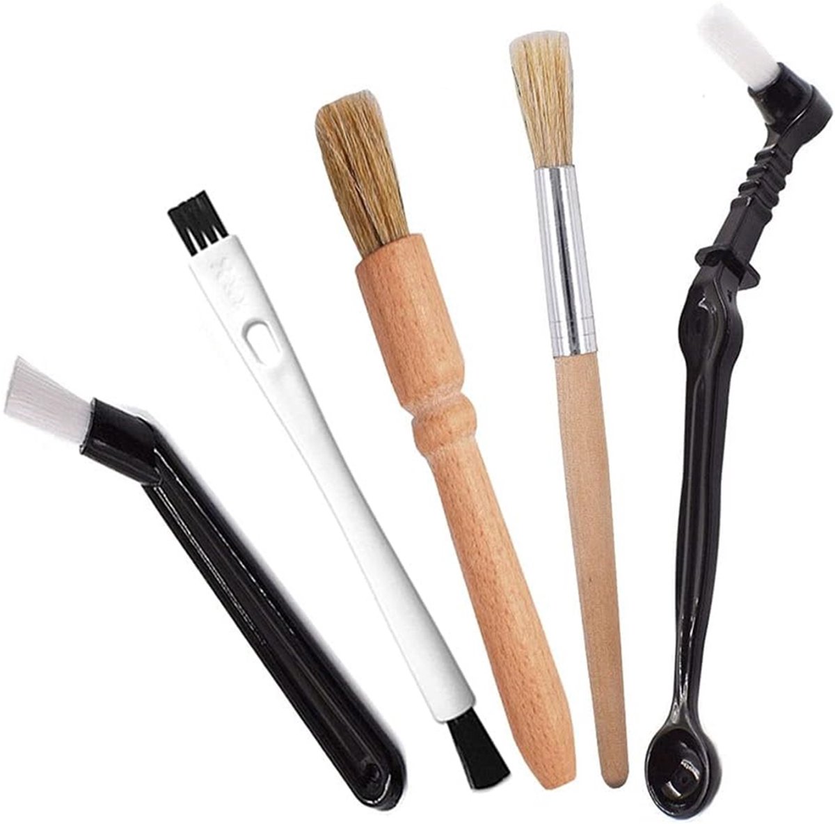 Vitdipy - 5-delige set - Professionele koffieborstelset - Reinigingsborstel - Brouwsetborstel - Barista accessoires - Barista gereedschap - Koffiemachine reinigingsborstel - Molenborstel