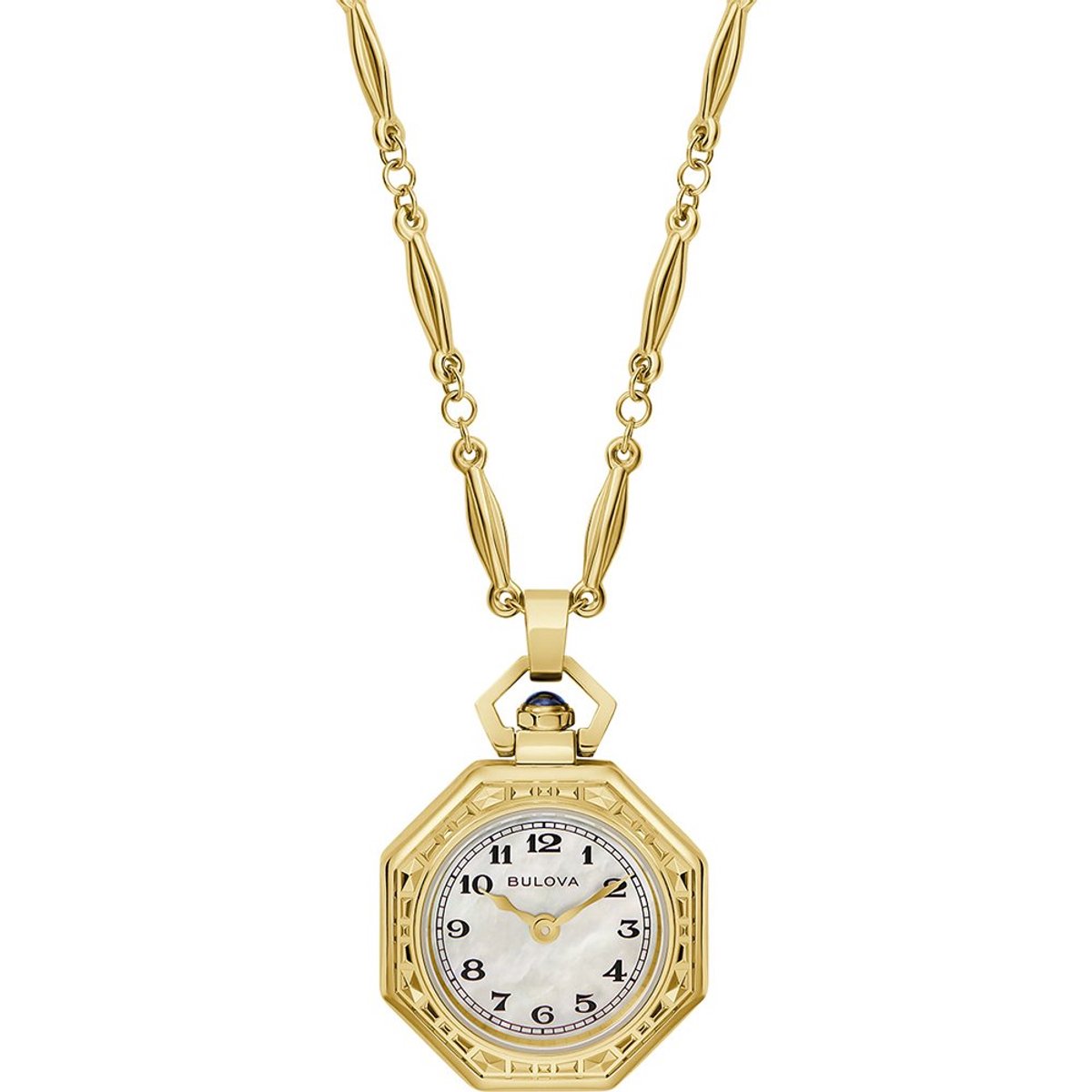 Bulova Rubaiyat Pendant Necklace 97L182 Horloge - Staal - Goudkleurig - Ø 25 mm