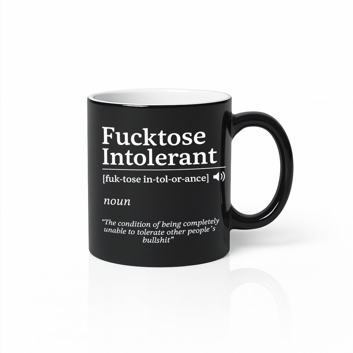 Black Magic Mug 330ml – “Fucktose Intolerant” Grappige Sarcastische Definitie Koffiebeker