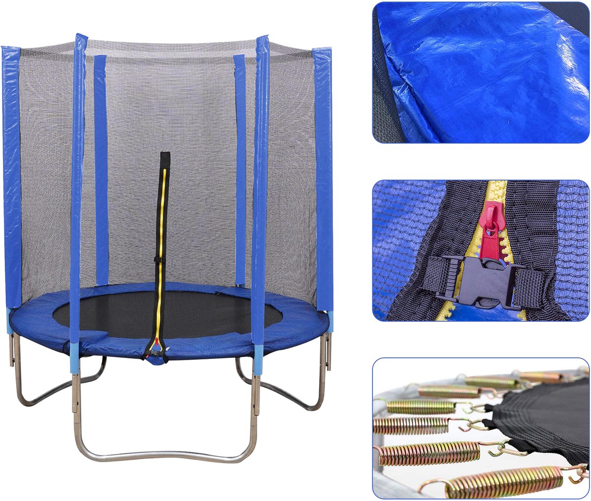 PIPIPOXER- Trampoline Tuintrampoline Veiligheidsnet Diameter: 1,5 m Maximaal gewicht: 120 kg Blauw — afbeelding 6