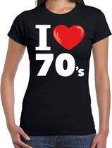 I love 70s t-shirt zwart dames - i love seventies shirt dames S