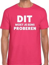 Dit moet je eens proberen beurs/evenementen t-shirt roze heren 2XL