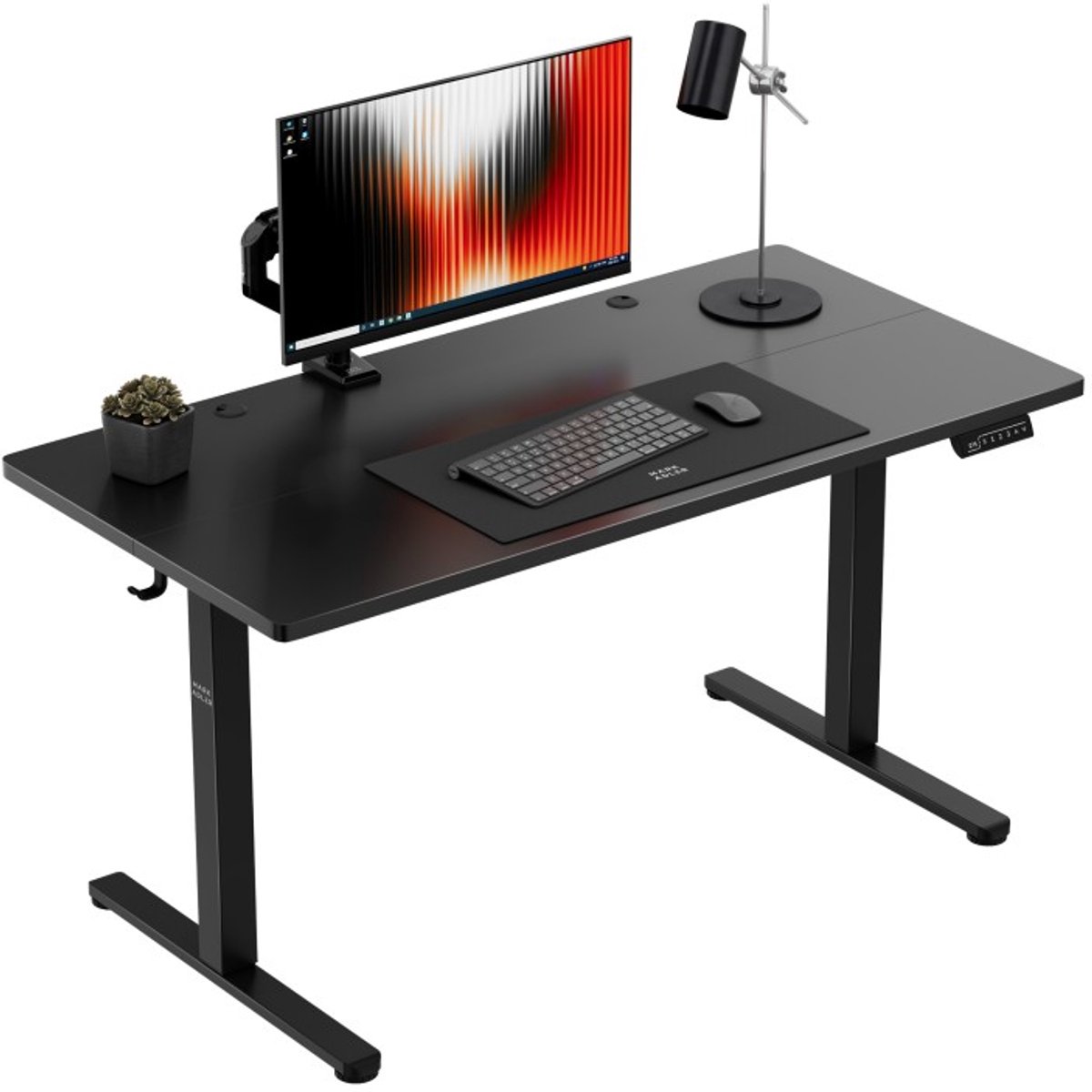 Mark Adler-Bureau-Leader 7.3-140x70 cm-Elektrisch verstelbaar-Zwart