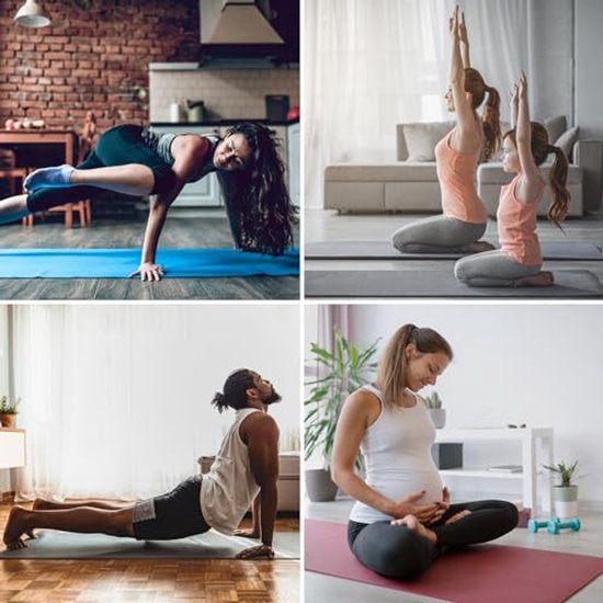 Yoga Mat 183 x 60 cm - Antislip en Huidvriendelijk - Fitness Matte met Draagriem voor Thuis en Gym — afbeelding 2