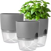 Zelfwaterende bloempot met irrigatiesysteem - plantenpotten voor binnen en buiten - orchideeënpot met onderzetter