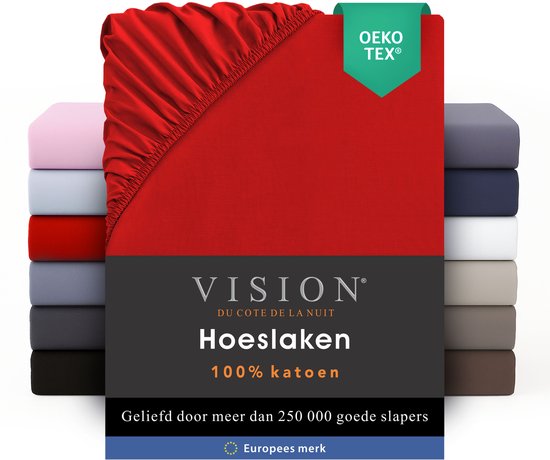 Drap housse VISION 180x×200cm Rouge