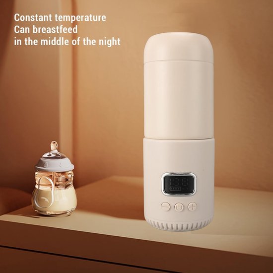 Draagbare Flessenwarmer, 400 Ml 10000 Mah USB Oplaadbare Snelle Verwarming Melkverwarmer Draadloze Flessenwarmer Onderweg USB-flessenwarmer voor Moedermelk van Merkloos — afbeelding 3