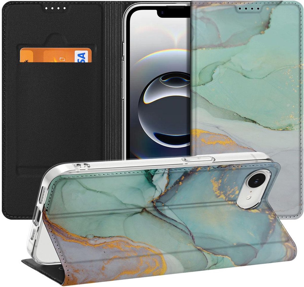 Bookcase voor Apple iPhone 16e/17e Watercolor Mix