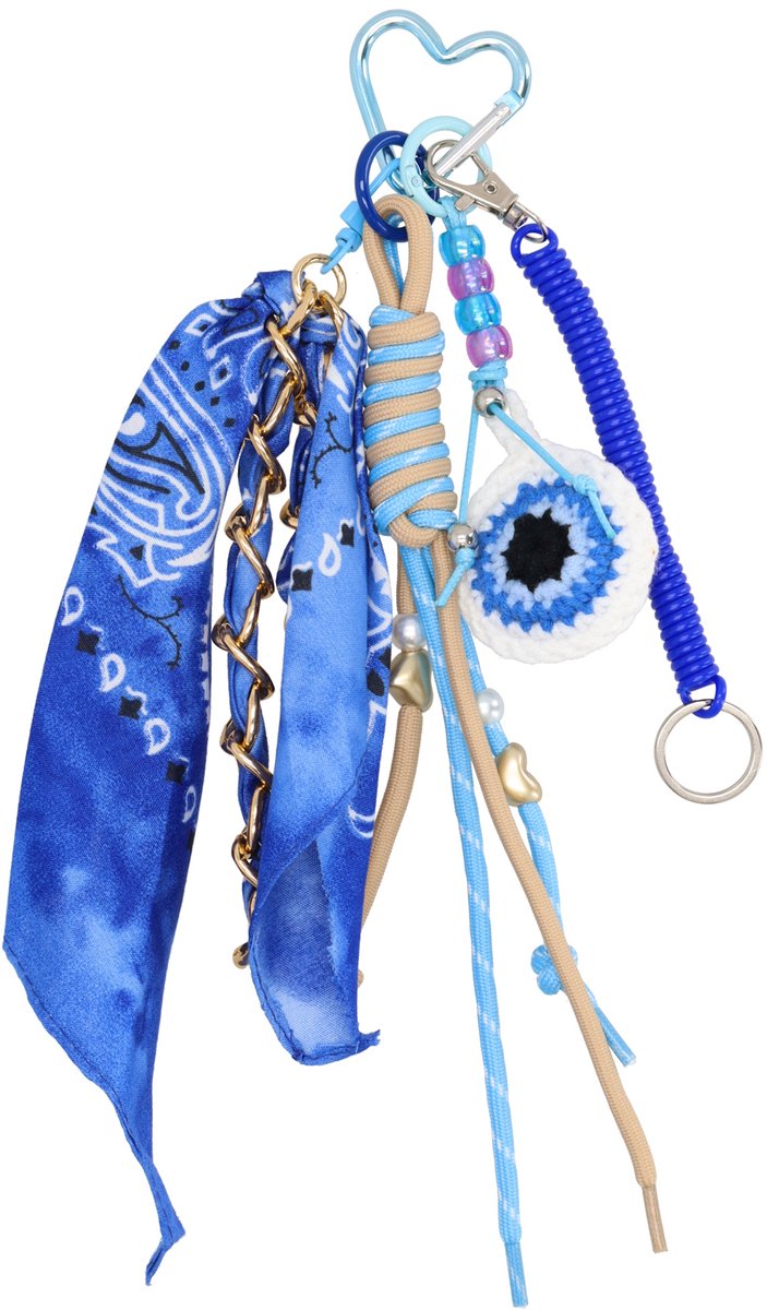 No label Trendy Bag Charm - Blauw