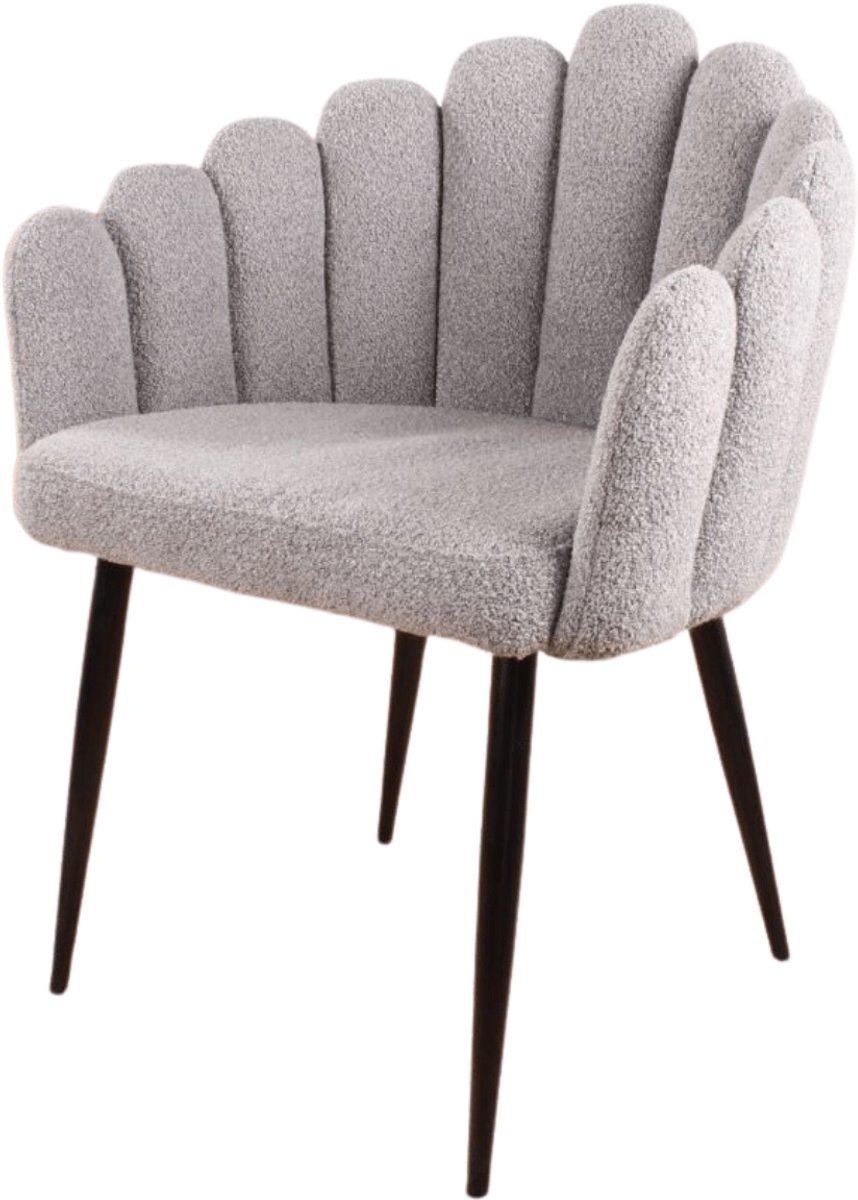 DS4U® Flower eetkamerstoel bouclé grijs