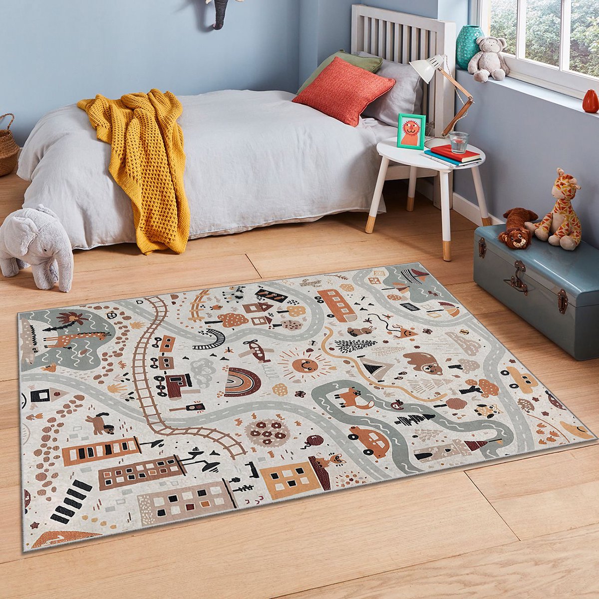 Vloerkleed Kinderkamer - Speelkleed Baby - Speelmat - Speeltapijt - Tapijt voor Kinderkamer - 150*80 cm - Anti Slip - Machinewasbaar