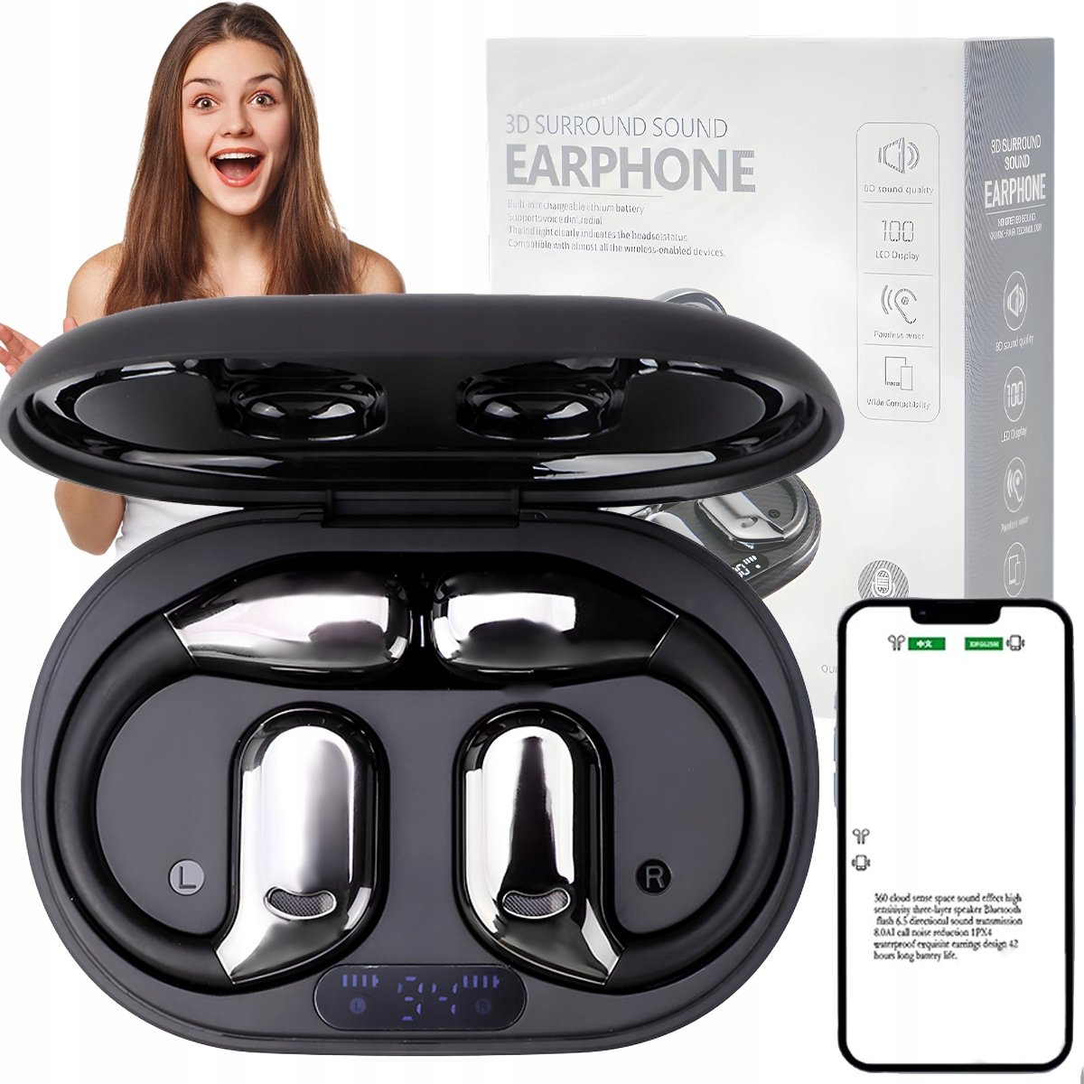 AI Vertaling Oordopjes - Real-time Tolken - 139 Talen -