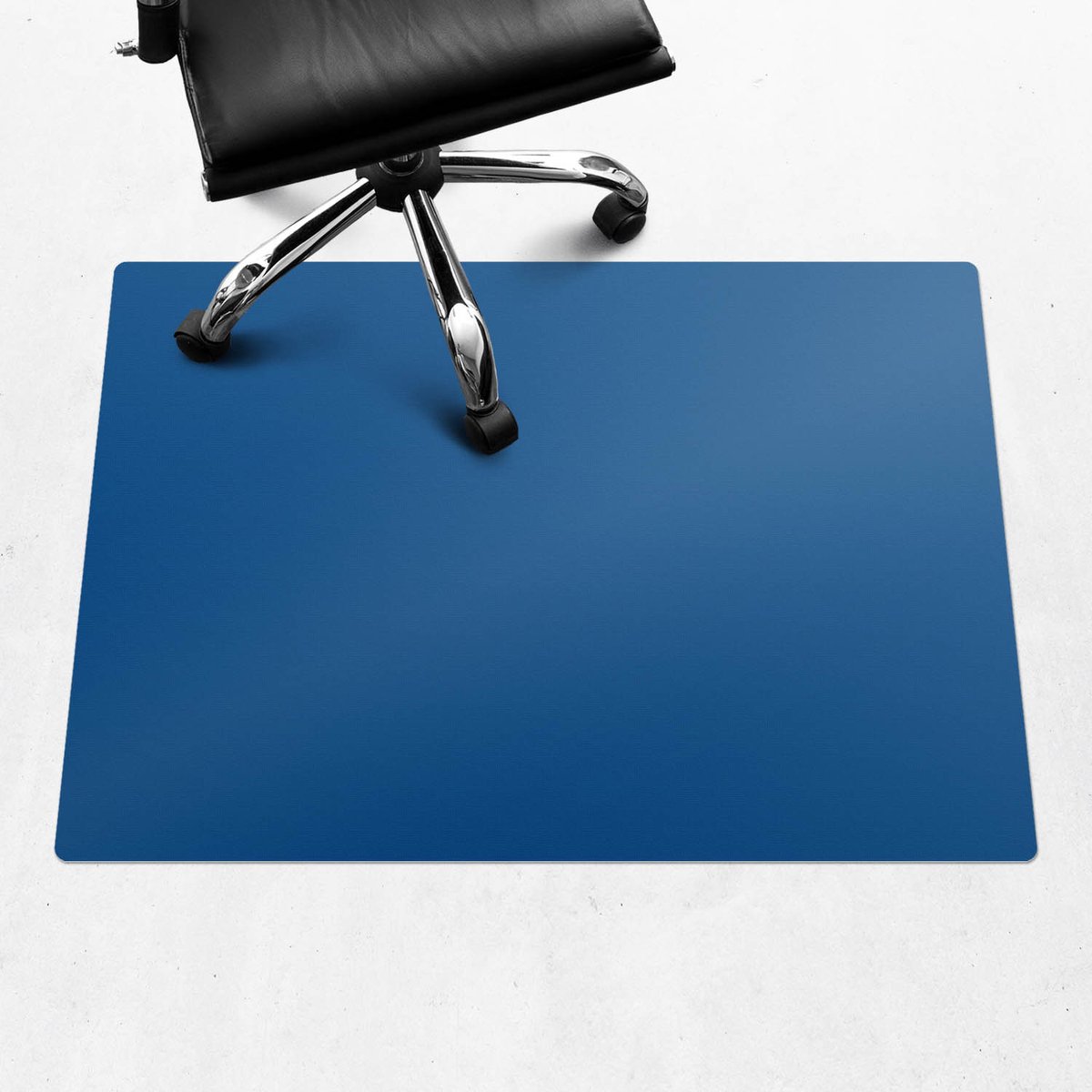 Wallfluent - Vloerbeschermer Spijkerbroekblauw - 100x70 cm - Blauw Vloerbeschermer Bureaustoelmat - Rechthoekig - Motif Vloerbeschermer-Stoel Mat-Werkplekdecoraties - Koele en donkere kleuren