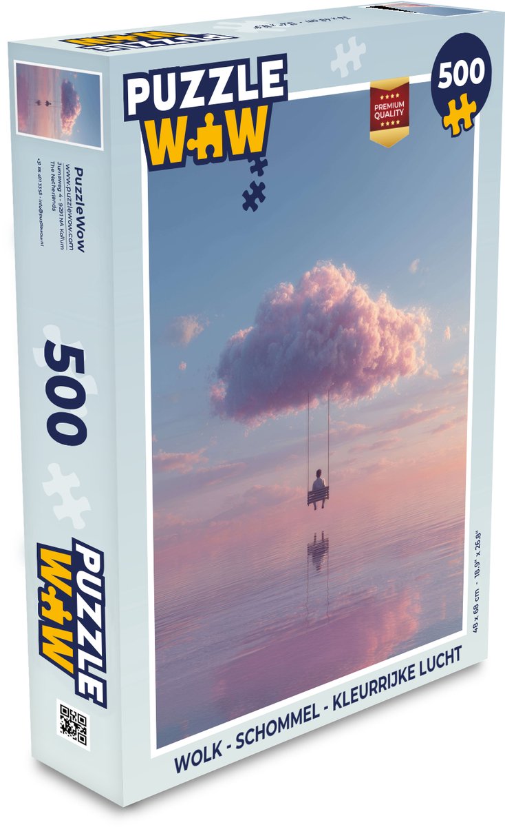 Puzzel Wolk - Schommel - Kleurrijke lucht - Legpuzzel - Puzzel 500 stukjes