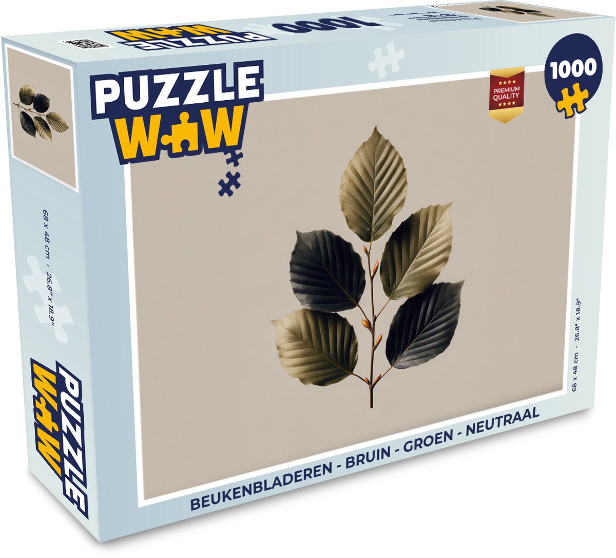 Puzzel Beukenbladeren - Bruin - Groen - neutraal - Legpuzzel - Puzzel 1000 stukjes volwassenen